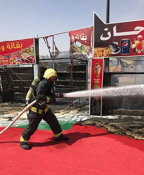 "مدني عسير" يكشف عن سبب حريق مهرجان التسوق بالمجاردة