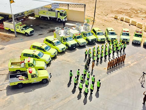 الدفاع المدني يشارك بمهام الإنقاذ التي يقوم بها "التحالف" بمحافظة المهرة اليمنية