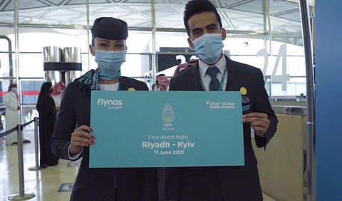 طيران ناس يحتفل بتدشين أولى الرحلات المباشرة بين الرياض وكييف الأوكرانية