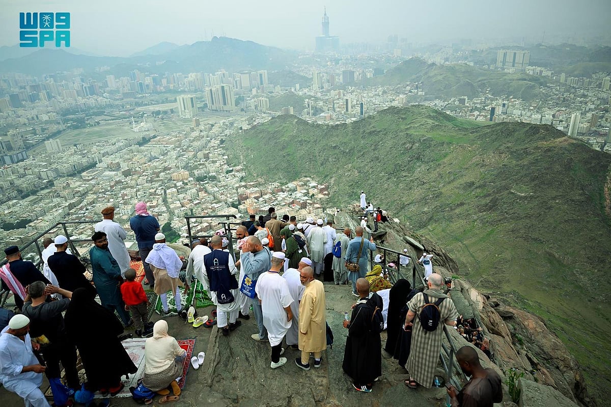 حدائق مفتوحة تكسوها الأزهار.. شاهد "جبل النور في منظر فريد بعد الهطولات"