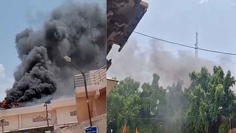 उज्जैन महाकाल मंदिर परिसर में लगी भीषण आग