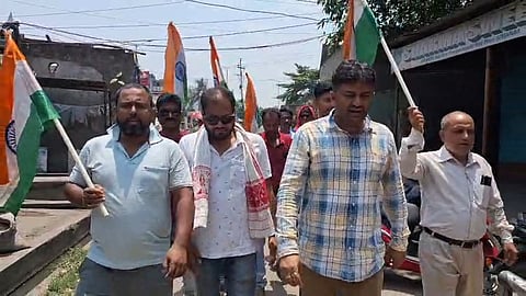 ऑपरेशन सिंदूर की सफलता पर भाजपा  की रैली में शामिल समर्थक