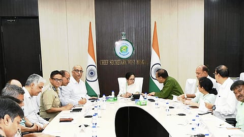 CM Mamata Banerjee during meeting at Nabanna