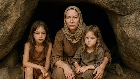 russian_woman_with_her_daughters_at_gokarna_cave