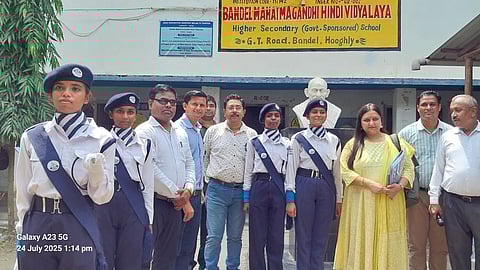 यूनिसेफ प्रतिनिधिमंडल ने बैंडेल महात्मा गांधी हिंदी विद्यालय का दौरा किया