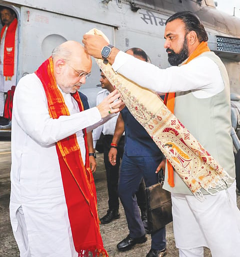 केंद्रीय गृहमंत्री अमित शाह का स्वागत