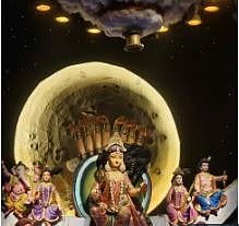 माटीगाड़ा मायादेवी क्लब के पूजा पंडाल में मां की मनमोहक प्रतिमा