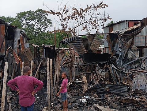 फाइल फोटो - आगलगी में तबाह हुए दुकानें