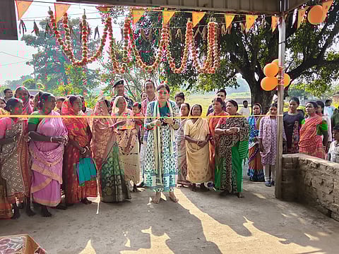 ठाकुर बांध हनुमान मंदिर शेड का किया गया उद्घाटन