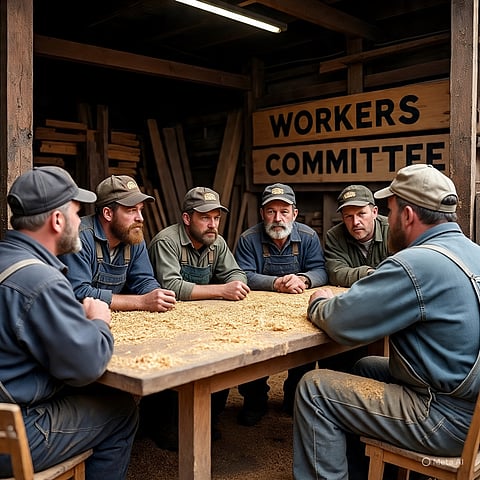 चैथम सॉ मिल में वर्कर्स कमेटी की बैठक