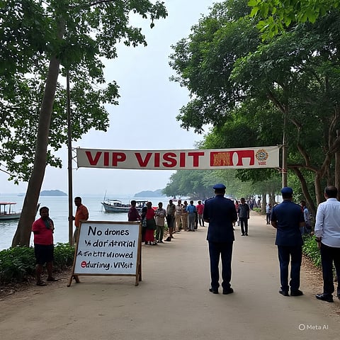 वीआईपी दौरे के मद्देनर दक्षिण अंडमान में ड्रोन व हवाई गतिविधियों पर रोक