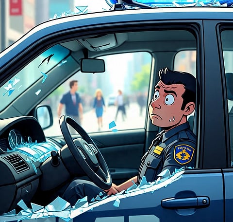 Stone-pelting and vandalism of vehicles by protesters against the police in Sandeshkhali.