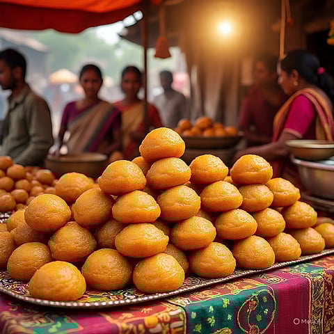 मकर संक्रांति के करीब, बाजारों में गुड़ के लड्डू की धूम