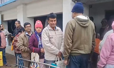 The Deputy CMOH of Bankura left his duty and joined a long queue with his family!