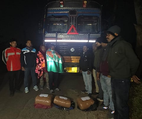 Three smugglers were arrested in Naihati with a large quantity of cannabis.