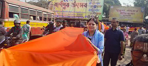 स्वदेशी अपनाने के लिए निकाली गई संदेश यात्रा