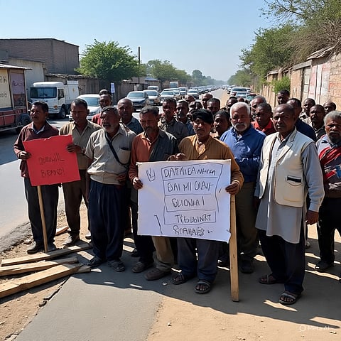 ग्रामीणों का फूटा गुस्सा, सड़क अवरोध