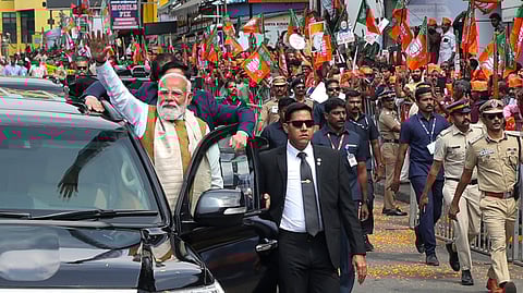 तिरुवनंतपुरम में पीएम मोदी का विशाल रोड शो