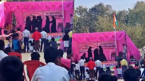 छात्राओं ने बुर्का पहनकर किया डांस