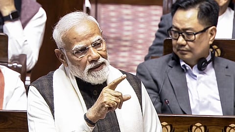 विपक्षी सांसदों के शोर-शराबे के बीच राज्यसभा में क्या बोले PM मोदी?