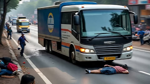 तेज रफ्तार ट्रक से टकरायी बस, 2 यात्री घायल