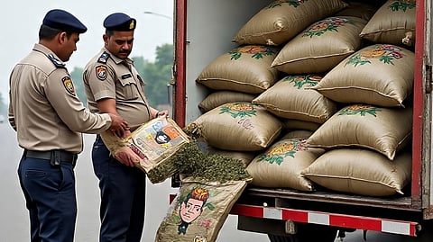 A commotion erupted at Platform No. 1 of Sodpur station, with a large quantity of banned drugs recovered from an unclaimed bag.