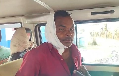 घायल श्रमिक