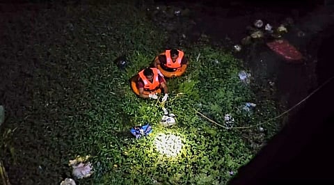 The body of a young man was cut into pieces and his remains were recovered from three canals.