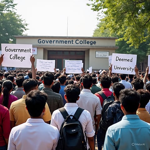 सरकारी कॉलेजों को डिम्ड यूनिवर्सिटी बनाने पर आपत्ति