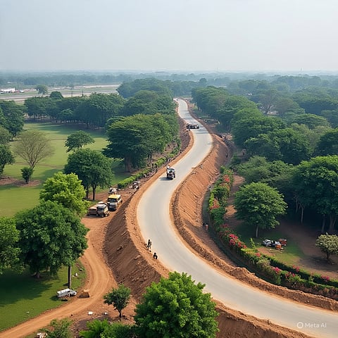 एयरपोर्ट जाम से राहत के लिए ग्रीन वर्ज पर बनेगी नई सड़क