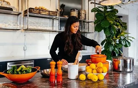 housewife cooking food