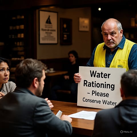 जल संकट के बीच व्यावसायिक प्रतिष्ठानों के लिए अस्थायी जल राशनिंग लागू