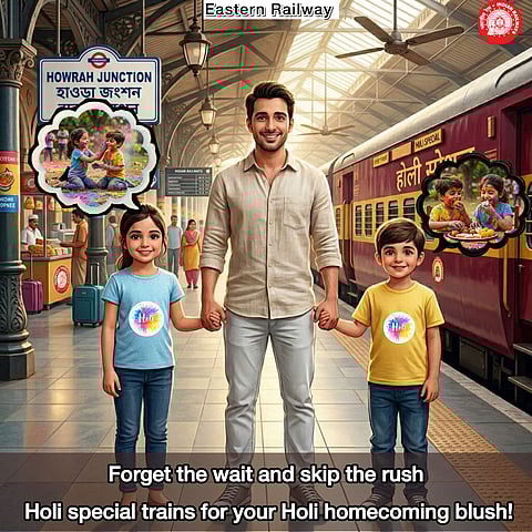 होली-डे स्पेशल ट्रेनें: रंगों के त्योहार के लिए आपको घर पहुंचाने हेतु पूर्वी रेलवे के माध्यम से चलेंगी होली स्पेशल की 276 विशेष यात्राएं
