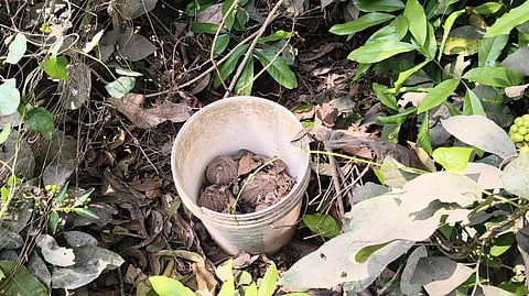 बमों से भरी बाल्टी