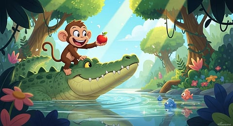 बंदर और मगरमच्छ