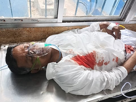 घायल भाजपा नेता त्रिलोकेश ढाली की तस्वीर