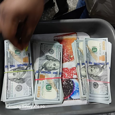 एयरपोर्ट पर 44 हजार अमेरिकी डॉलर बरामद 