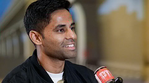 पीटीआई पॉडकास्ट में बात करते भारत के टी20 विश्व कप विजेता कप्तान सूर्यकुमार यादव।