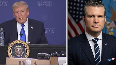 डोनाल्ड ट्रंप ने अपने रक्षा सचिव पीट हेगसेथ की प्रशंसा की है ( फाइल फोटो )।