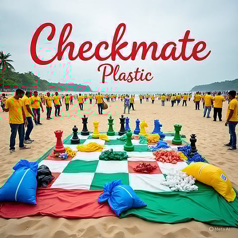 रामनगर बीच पर ‘चेकमेट प्लास्टिक’ अभियान, स्वच्छता और शतरंज का संगम