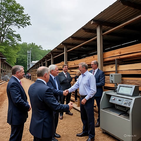 चाथम सॉ मिल में टिम्बर सीजनिंग प्लांट, सॉडस्ट मशीन उद्घाटन