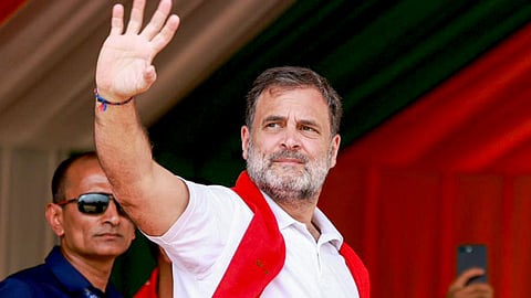 असम में चुनावी रैली में पूर्व कांग्रेस अध्यक्ष राहुल गांधी। 