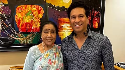 Asha Bhonsle and Sachin Tendulkar