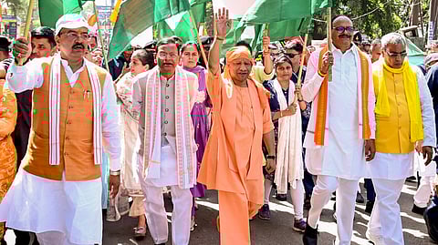 लखनऊ में ‘जनाक्रोश महिला पदयात्रा’ निकाली