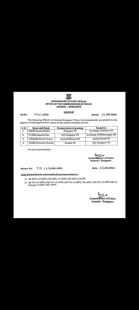 दुर्गापुर टीजी के ओसी बने चिन्मय मंडल
