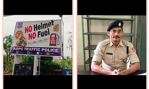 नो हेलमेट नो फ्यूल अभियान को ट्रैफिक पुलिस ने किया सख्त