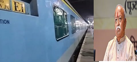 मोहन भागवत शताब्दी एक्सप्रेस के एग्जीक्यूटिव क्लास के ई-1 कोच में सफर कर रहे थे