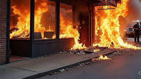 Mob Sets TMC Party Office on Fire in Howrah Domjur Over Extortion Allegations