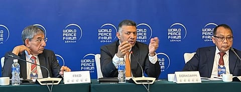 Doraiswami addressing the ‘World Peace Forum’ organized by Tsinghua University, China