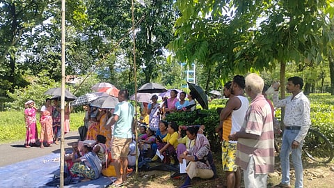गेट मीटिंग शामिल चाय श्रमिक

